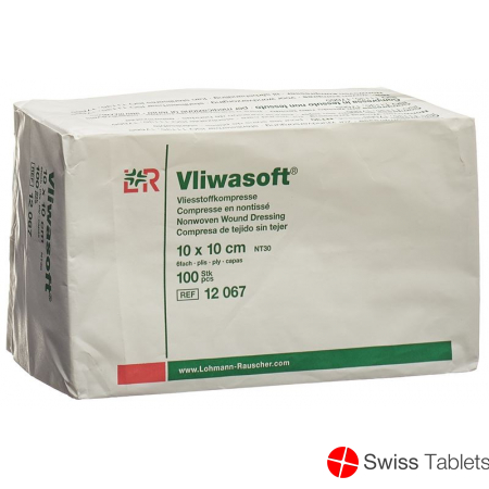 Vliwasoft Nw Kompressen 12 10x10cm 6-fach Beutel 100 Stück buy online