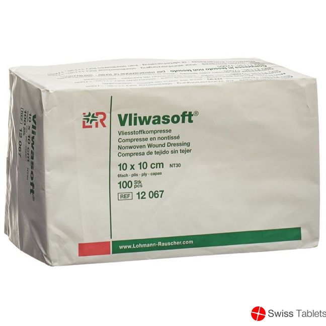 Vliwasoft Nw Kompressen 12 10x10cm 6-fach Beutel 100 Stück buy online