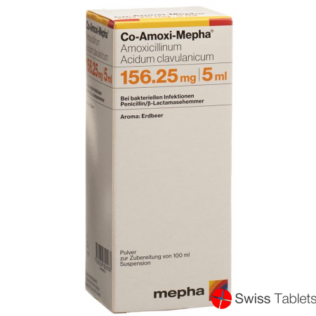 Co Amoxi Mepha Pulver 156.25mg Suspension Flasche 100ml buy online