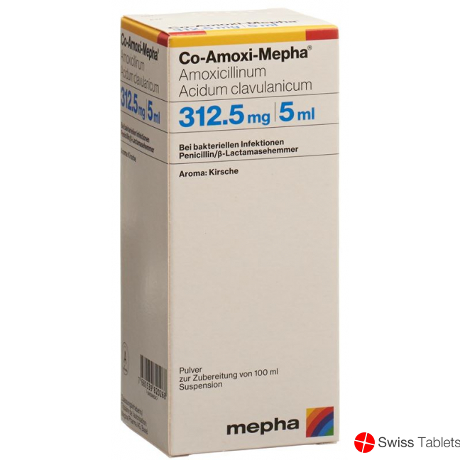 Co Amoxi Mepha Pulver 312.5mg Suspension Flasche 100ml buy online