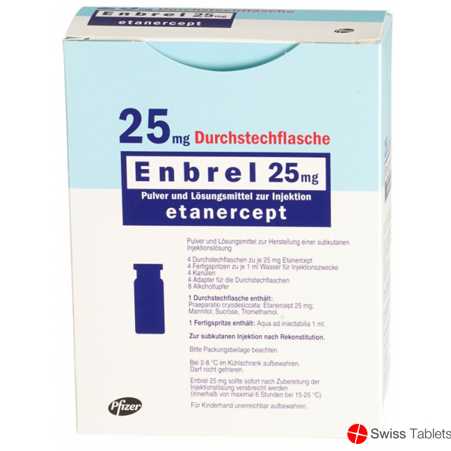 Enbrel Trockensubstanz 25mg C Solv Durchstechflasche 4 Stück buy online