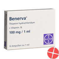 Benerva 100 mg/ml 6 ampoules 1 ml solution Benerva 100 mg/ml 6 ampoules 1 ml solution