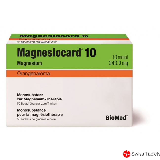 Magnesiocard 10 Granulat 10 Mmol Orange 50 Beutel 5g buy online