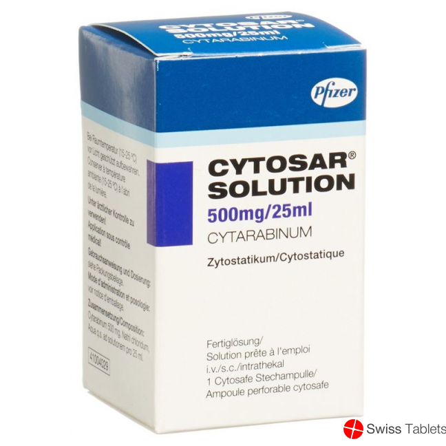 Cytosar Solution Injektionslösung 0.5g/25ml Cytosafe 25ml buy online