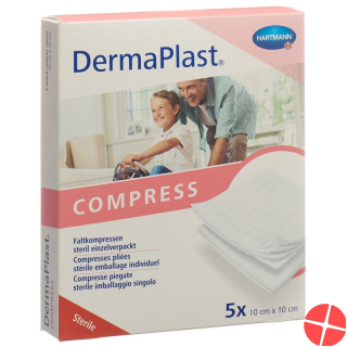 Dermaplast Folding Compresses Typ17 10x10cm 8-fold 5x 2 Pieces