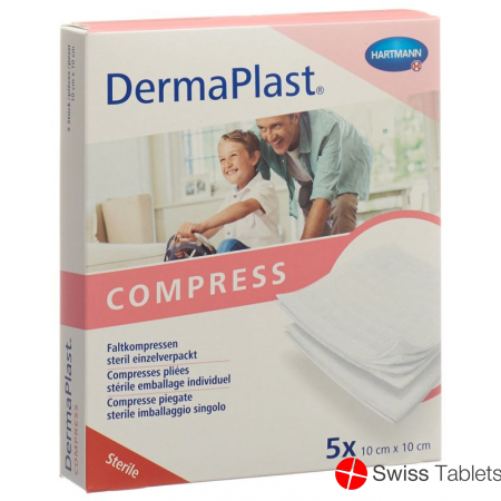 Dermaplast Folding Compresses Typ17 10x10cm 8-fold 5x 2 Pieces buy online