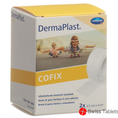Dermaplast Cofix Gauze Bandage 2.5cmx4m White 2 Pieces buy online