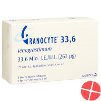 Granocyte Trockensubstanz 33.6 Mio E C Solv 5 Stück
