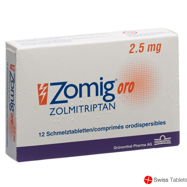 Zomig Oro 2.5mg 12 Lingualtabletten buy online