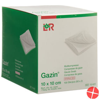 Gazin Mullkompresse 10x10cm 8-fach Steril 50x 2 Stück