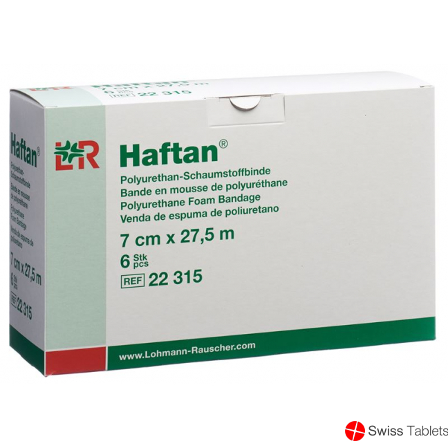 Haftan Polyurethan-Schaumstoffbinden 27.5mx7cm Rolle 6 Stück buy online
