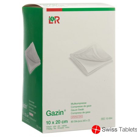 Flawa Gazin Set Mullkompressen 20x10cm 12-fach 40x 2 Stück buy online