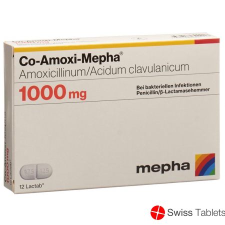 Co Amoxi Mepha Lactabs 1000mg 12 Stück buy online