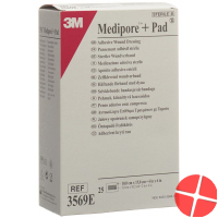 3M Medipore + Pad 10x15cm / Wundkissen 5x10.5cm 25 Stück
