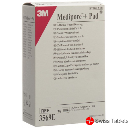 3M Medipore + Pad 10x15cm / Wundkissen 5x10.5cm 25 Stück buy online