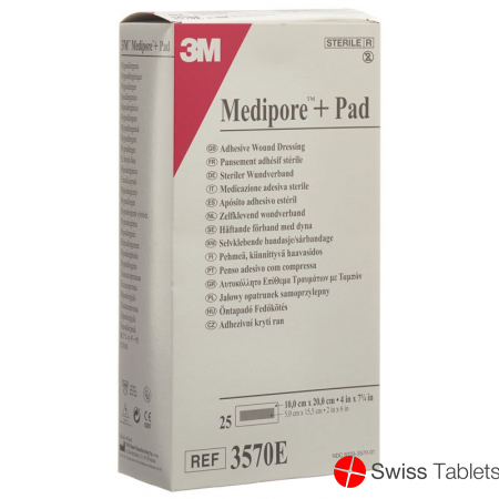 3M Medipore + Pad 10x20cm / Wundkissen 5x15.5cm 25 Stück buy online