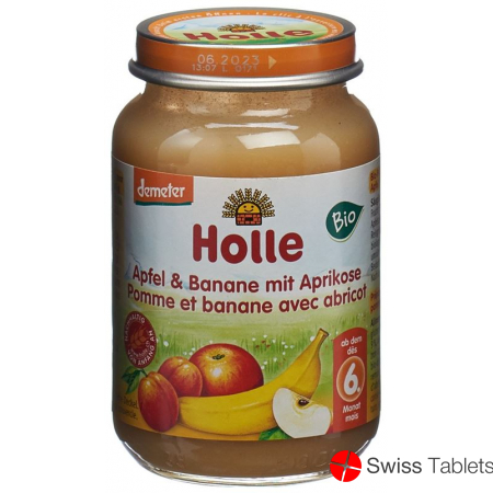 Holle Apple, Banana, Apricot after the 6th month Organic 190g buy online