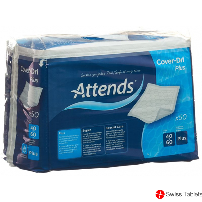 Attends Cover Dri Unterl Plus 40x60cm Beutel 50 Stück buy online