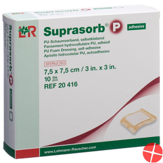 Suprasorb P 7.5 x 7.5 cm 10 adhesive foam dressings Suprasorb P 7.5 x 7.5 cm 10 adhesive foam dressings