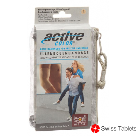 Bort Aktive Color Ellenbogenbandage Grösse M -28cm Hautfarbig buy online