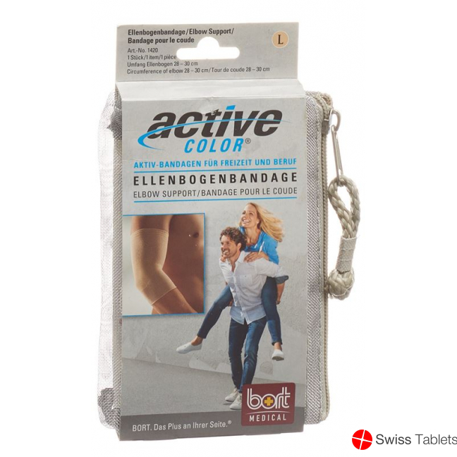 Bort Aktive Color Ellenbogenbandage Grösse M -28cm Hautfarbig buy online