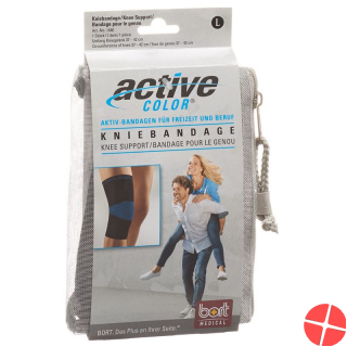 Bort Aktive Color Kniebandage Grösse L +37cm Schwarz