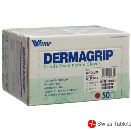 Dermagrip Examination Gloves Latex M Sterile 50 pairs buy online