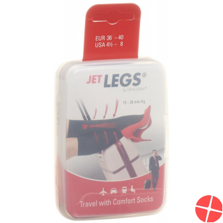 Jet Legs Travel Socks Grösse 36-40 Navy 1 Paar