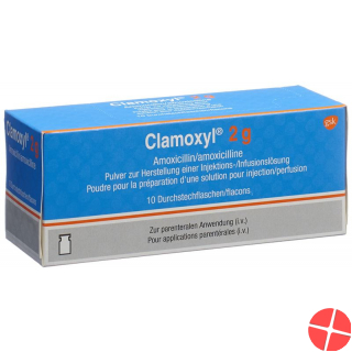 Clamoxyl Trockensubstanz 2g Durchstechflasche 10 Stück