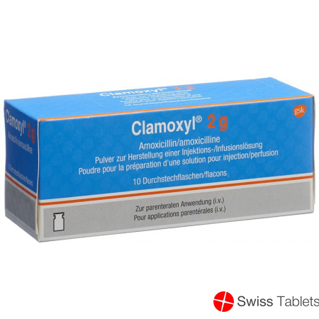 Clamoxyl Trockensubstanz 2g Durchstechflasche 10 Stück buy online