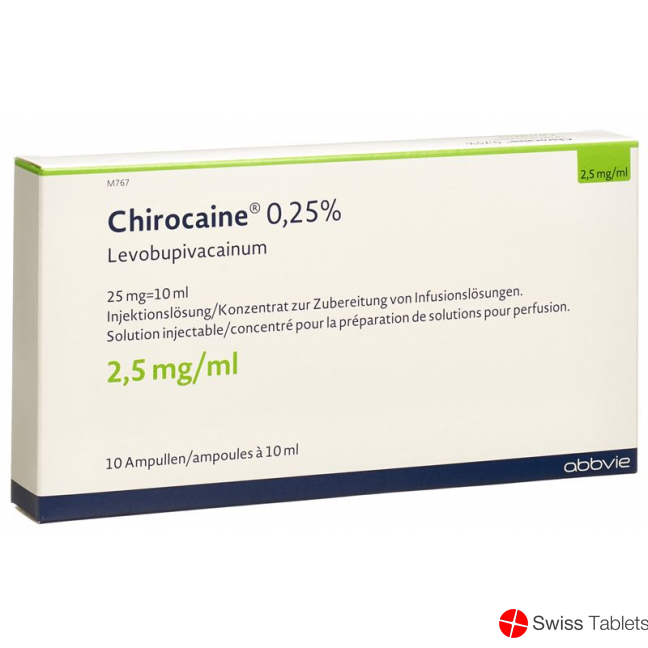 Chirocaine Injektionslösung 0.25% 10 Ampullen 10ml buy online