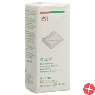 Flawa Gazin Faltkompressen 5x5cm 8-fach Unsteril 100 Stück