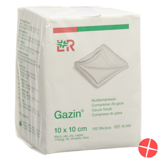 Flawa Gazin Faltkompressen 10x10cm 8-fach Unsteril 100 Stück
