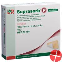 Suprasorb P Schaumverband 10x10cm non Adhesiv 10 Stück