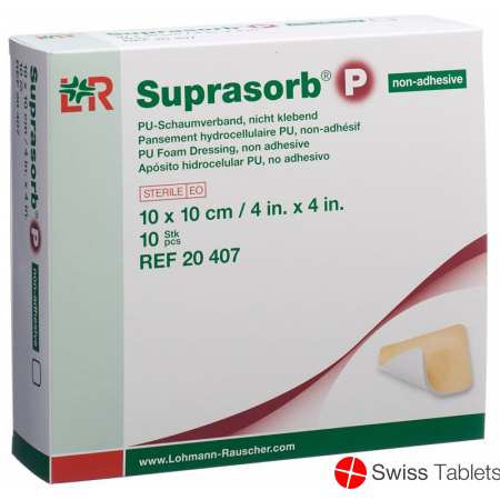 Suprasorb P Schaumverband 10x10cm non Adhesiv 10 Stück buy online