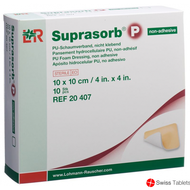Suprasorb P Schaumverband 10x10cm non Adhesiv 10 Stück buy online