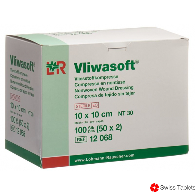 Vliwasoft Nw Kompresse 10x10cm 6-fach Steril 50x 2 Stück buy online