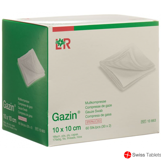Gazin Faltkompressen 10x10cm 16-fach Steril 30x 2 Stück buy online