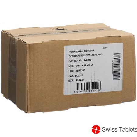 Perfalgan Infusionslösung 1g/100ml 12 Durchstechflaschen 100ml buy online