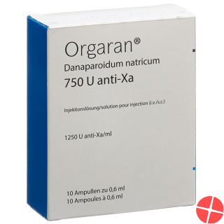 Orgaran Injektionslösung 750 E/0.6ml 10 Ampullen 0.6ml