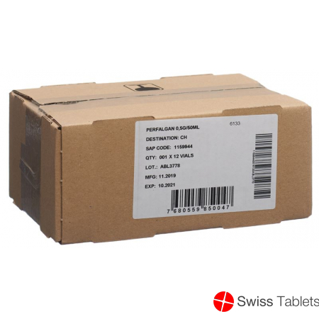 Perfalgan Infusionslösung 500mg/50ml 12 Durchstechflaschen 50ml buy online