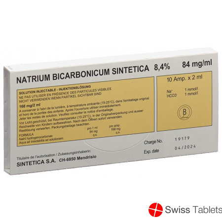 Natrium Bicarb Sintetica Injektionslösung 8.4% 10 Ampullen 2ml buy online