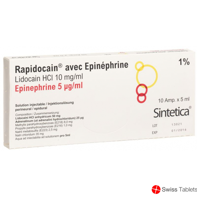 Rapidocain 1% + Epin 5mcg/ml 10 Ampullen 5ml buy online
