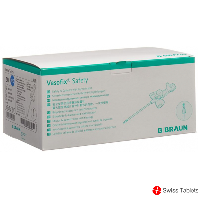 Vasofix Safety Pur 22g 0.9x25mm Blau 50 Stück buy online