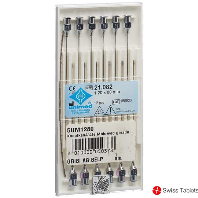 Unimed Knopfkanüle 1.2x80mm Luer Lock 12 Stück buy online