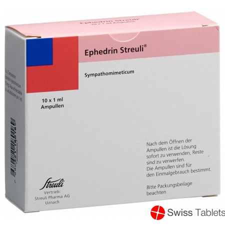 Ephedrin Streuli Injektionslösung 50mg/ml 10 Ampullen 1ml buy online