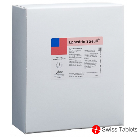 Ephedrin Streuli Injektionslösung 50mg/ml 100 Ampullen 1ml buy online