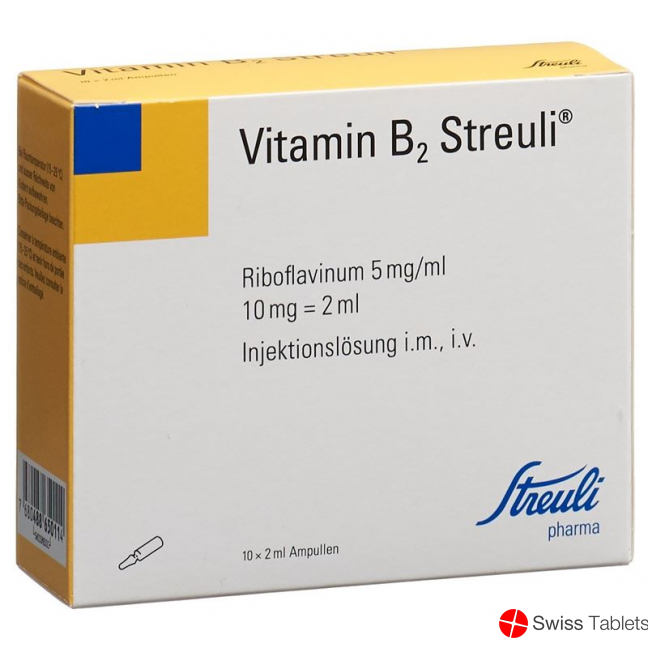 Vitamin B2 Streuli Injektionslösung 10mg/2ml 10 Ampullen 2ml buy online