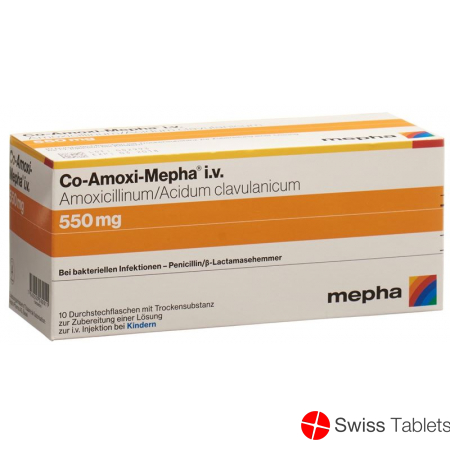Co Amoxi Mepha Trockensubstanz 550mg Durchstechflasche 10 Stück buy online
