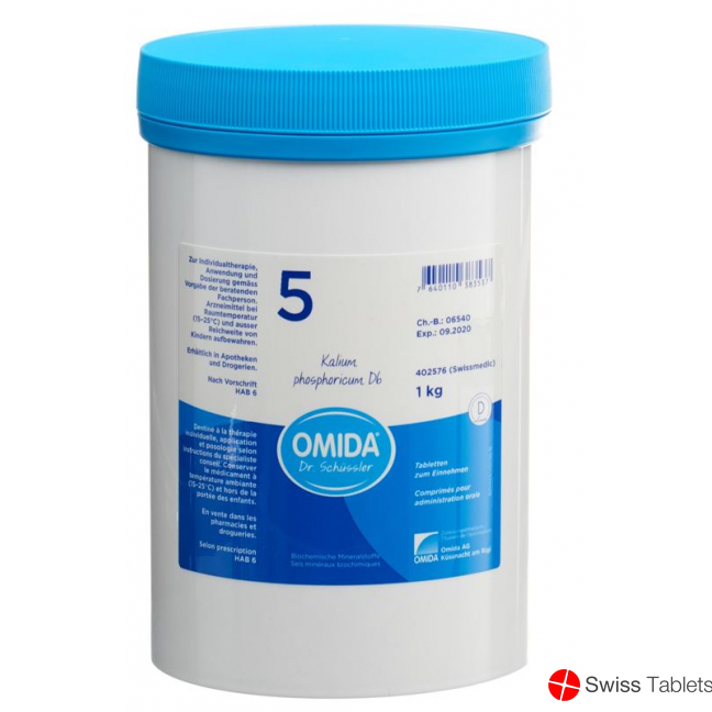 Omida Schüssler No5 Kal Phos Tabletten D 6 1000g buy online